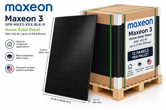 Half Pallet (13 Panels) 415Watt Maxeon 3 Black Solar Panels