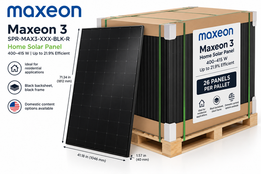 Full Pallet (26 Panels) 415Watt Maxeon 3 Black Solar Panels
